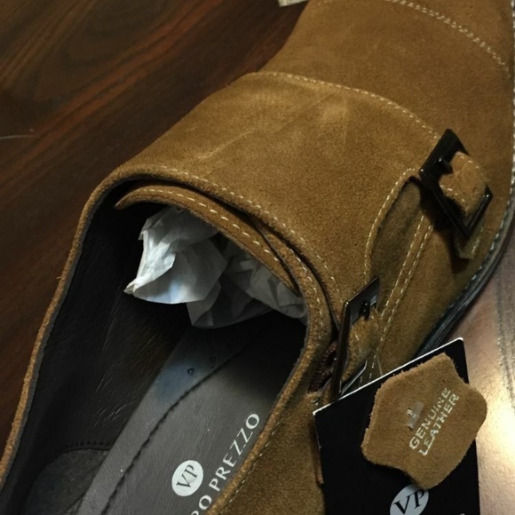 Tan Suede Double Monk Straps by Vostro Prezzo main image 6